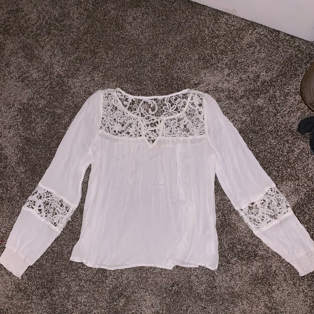 White long sleeve top